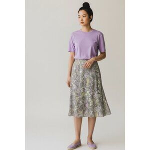 Wrapper Women's Lavender Shear Mid Length Skirt